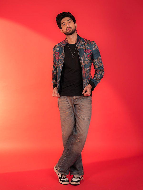 Men Floral Print Bomber Jacket | KOB-1001