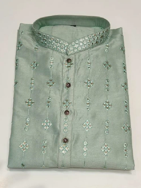 Pastel Green Embroidered Kurta | KOK-1022